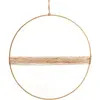 Anneau en métal doré avec cordes jute à suspendre, Ø 30cm