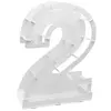 CHAKS Structure 63,5cm en carton/film pour ballons, Chiffre 2 Blanc C-11997