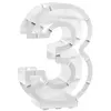 CHAKS Structure 63,5cm en carton/film pour ballons, Chiffre 3 Blanc C-11998