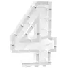 Structure 63,5cm en carton/film pour ballons, Chiffre 4 Blanc