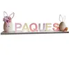 Centre de table Pâques en bois avec oeufs, 37 cm