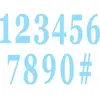 Set de 12 Chiffres carton avec adhésifs 14cm, Bleu