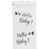 Chemin de table Hello Baby 5m Blanc/Or métal