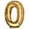 CHAKS Structure 63,5cm en carton/film pour ballons, Chiffre 0 Or