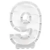 Structure 63,5cm en carton/film pour ballons, Chiffre 9 Blanc