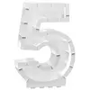 Structure 63,5cm en carton/film pour ballons, Chiffre 5 Blanc