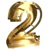 Structure 63,5cm en carton/film pour ballons, Chiffre 2 Or