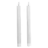 Lot de 2 Bougies flambeaux Led 24cm blanches