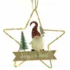 Déco Etoile métal leds Joyeux Noël gnome 17cm à suspendre