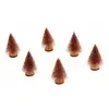 Lot de 6 mini-Sapins pailletés 7cm sur rondin, Rose Gold