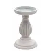 BOUGEOIR PILIER BOIS 10.5X17CM BLANC IVOIRE Beige