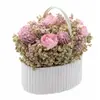 Chaks 12623, Déco Bouquet Roses Lina séchées dans Panier 8cm