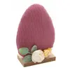 Centre de table Oeuf en velours Vieux Rose 16cm