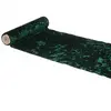 Chemin de table Velours Shiny Deluxe, Vert foncé