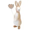 Déco Petit Lapin de Pâques debout en résine avec coeur, 12 cm