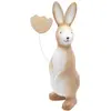 Déco Lapin de Pâques debout en résine avec coeur, 20 cm