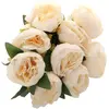 Grand Bouquet de 9 Pivoines 43cm ivoire saumoné FETE-12694