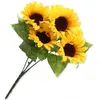 BOUQUET 7 TOURNESOLS ARTIFICIELS 34CM JAUNE Jaune