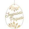 Oeuf métal doré Joyeuses Pâques à suspendre 40cm