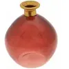 VASE BOULE VERRE GOULOT OR 12.5X14.5CM LIE DE VIN