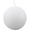 Bougie Boule diam 7,6cm finition rustique, Blanc