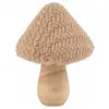 champignon bois chapeau tricot 14x9.5cm beige - générique 13483