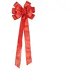 Long Noeud cimier 78cm Rouge brillant pailleté