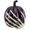 citrouille résine déco main squelette 27cm violet - générique 13723