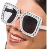 Lunettes blanches avec strass