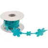Ruban feutrine Fleur de 2 m x 3.5cm, Turquoise