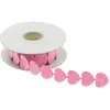 Ruban feutrine coeur de 2 m x 2cm, Rose