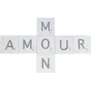 Set de 7 Lettres bois blanchi MON AMOUR 5,5cm