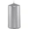 Chaks 80292-80, Petite bougie cylindrique 6cm, métal Argent