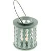 Lanterne bois Bleu Ciel avec bougeoir verre 13,5cm