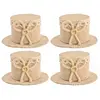 Set de 4 Contenants lin Chapeau 6,5cm