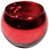 LOT de 6 Bougeoirs Boule effet métal, Rouge