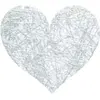 100 coeurs romance tissu 4cm argent métal - chaks 0214-80