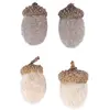 Lot de 12 Glands factices en feutrine 2,5cm, Gris/Beige