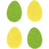 Sachet 12 Confettis 4cm en feutrine forme oeuf, jaune et vert