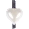 Sachet de 6 Coeurs 2,5cm sur pince, Blanc nacre