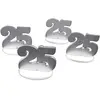Set de 4 Marque-places Anniversaire 25 ans, argent