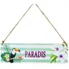 Pancarte Plaque PARADIS en bois 34cm