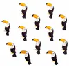 Sachet de 12 Confettis Toucan adhésifs en bois 3cm