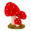3 champignons déco socle mousse 13-8.5-15cm rouge - chaks 10490