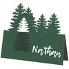 Marque-places CHAKS Forêt en carton kraft vert - Sachet de 6