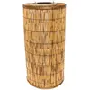 Très Grande Lanterne bois bambou cylindre avec poignée corde 61cm