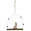 Déco Lapin sur bois à suspendre, 14cm