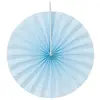 Lot de 4 grands éventails papier 40cm, Bleu pastel