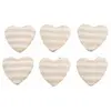 Set de 6 Coeurs rayés Lin 2,6cm à disperser