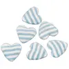 6 coeurs à rayures bleu pastel 2,6 cm - 80458-35 Chaks